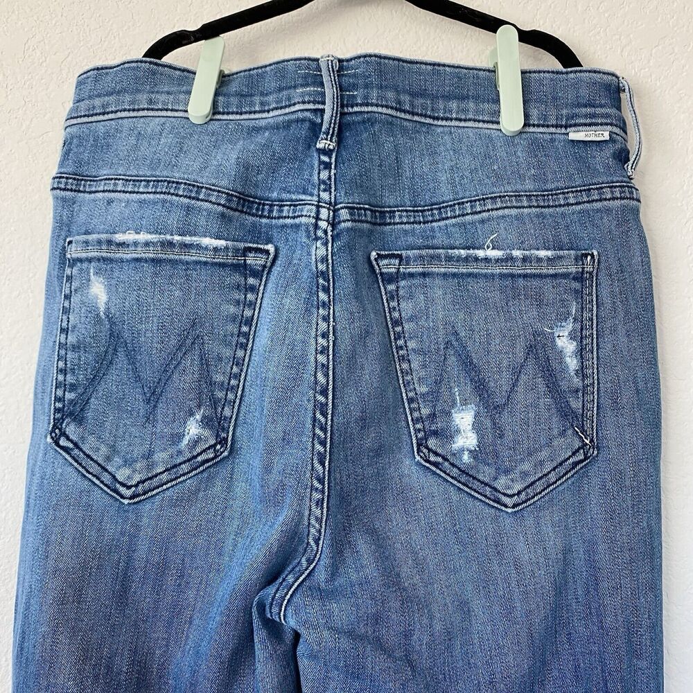 MOTHER Jeans Womens 28 Stunner Ankle Fray Graffiti Girl Medium Wash Button Fly - Picture 11 of 15
